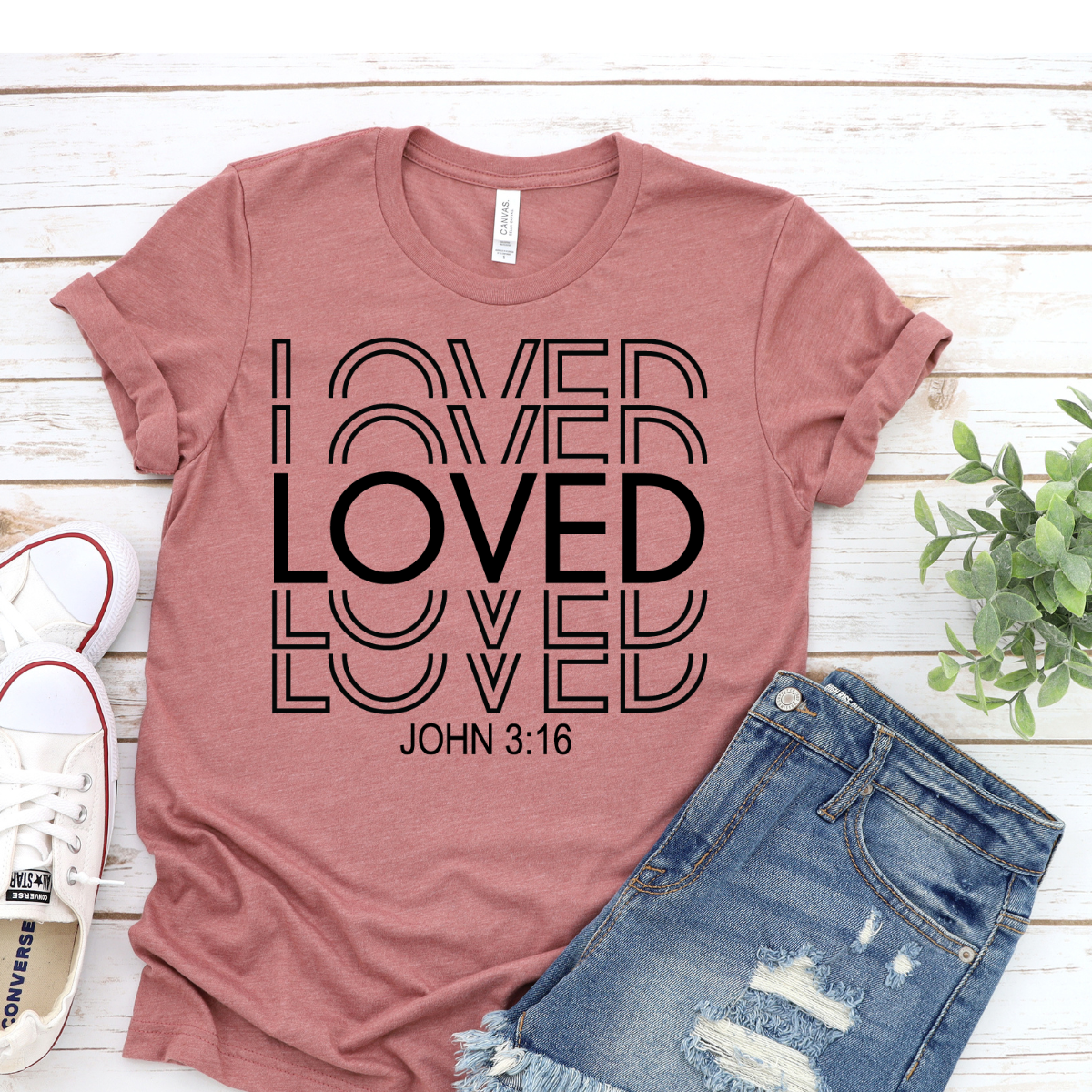 Loved John 3:16 Tee Christian T-shirt Bible Verse T-Shirt