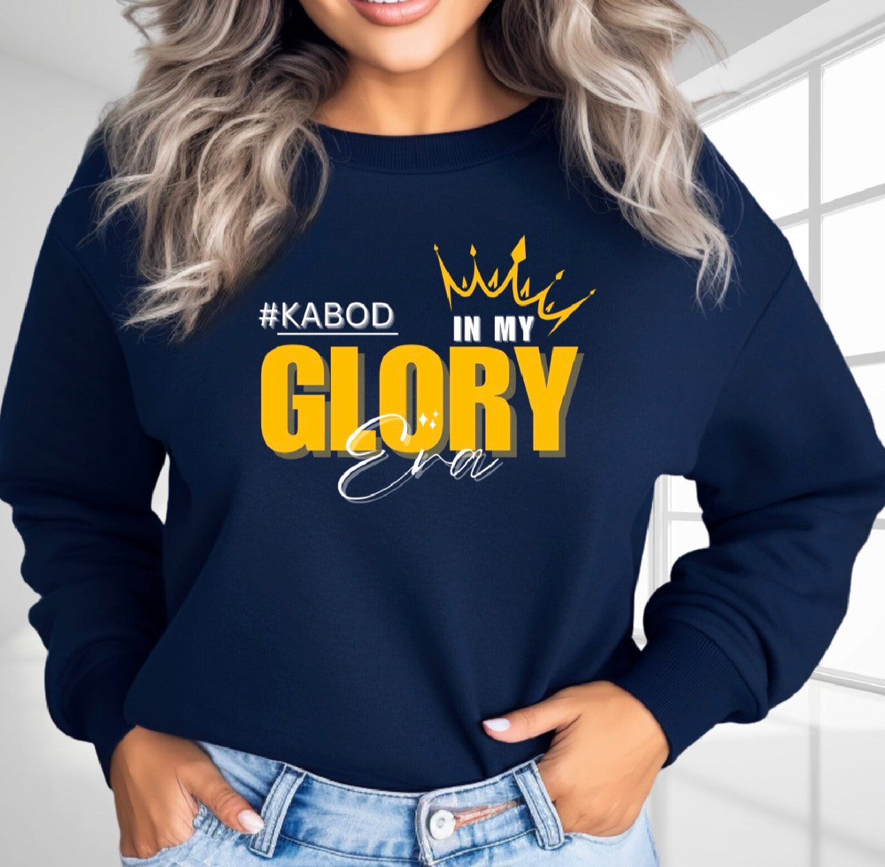 Glory Crown Sweatshirt — Inspirational Gold Graphic Crewneck