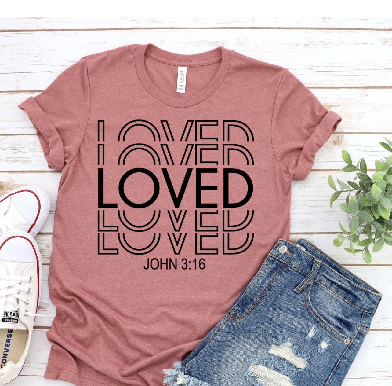 Loved John 3:16 Tee Christian T-shirt Bible Verse T-Shirt