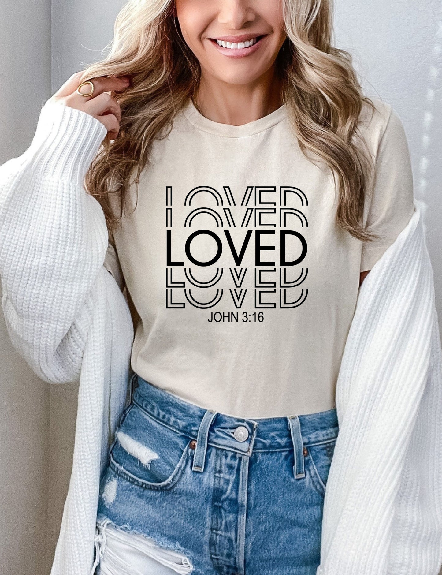 Loved John 3:16 Tee Christian T-shirt Bible Verse T-Shirt