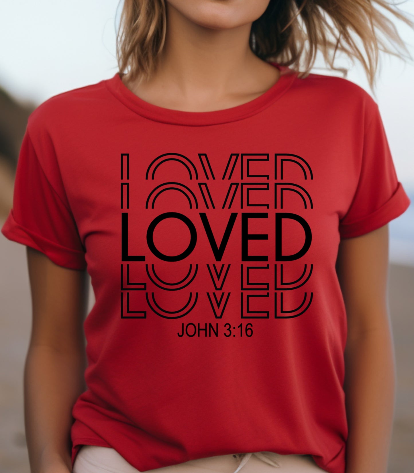 Loved John 3:16 Tee Christian T-shirt Bible Verse T-Shirt
