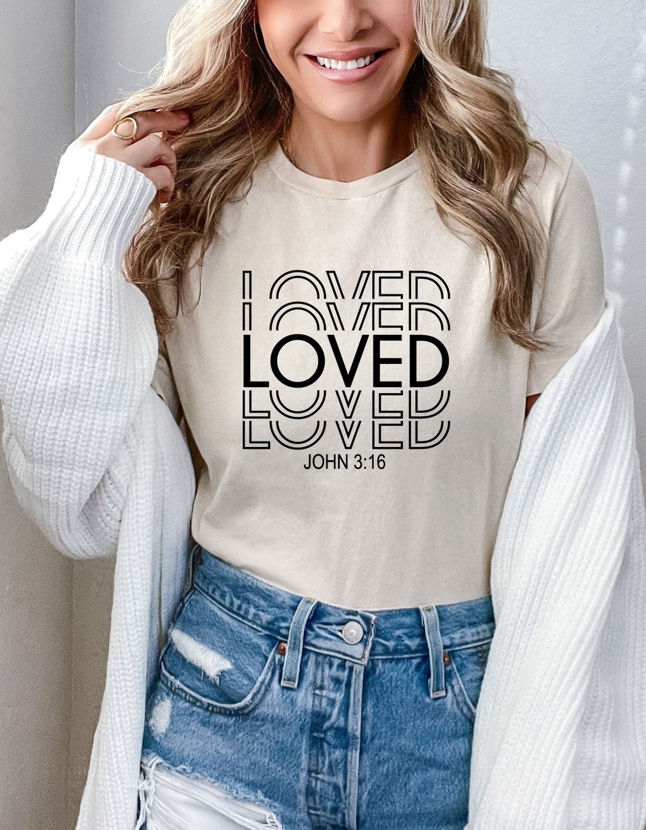 Loved John 3:16 Tee Christian T-shirt Bible Verse T-Shirt