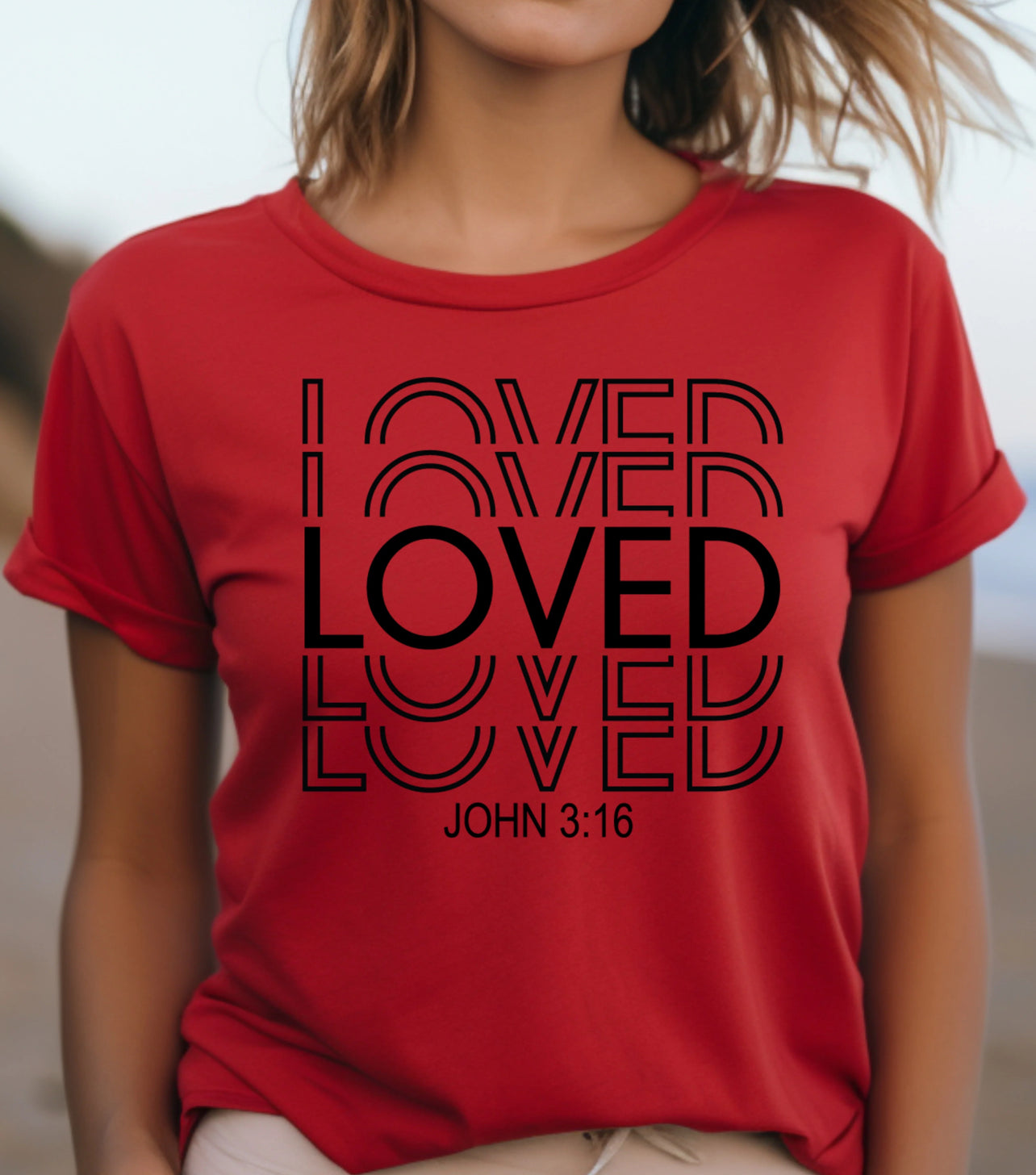 Loved John 3:16 Tee Christian T-shirt Bible Verse T-Shirt