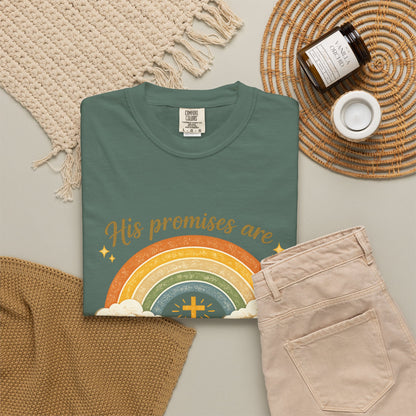 His Promises Are Yes & Amen T-Shirt — Christian Rainbow Faith Tee