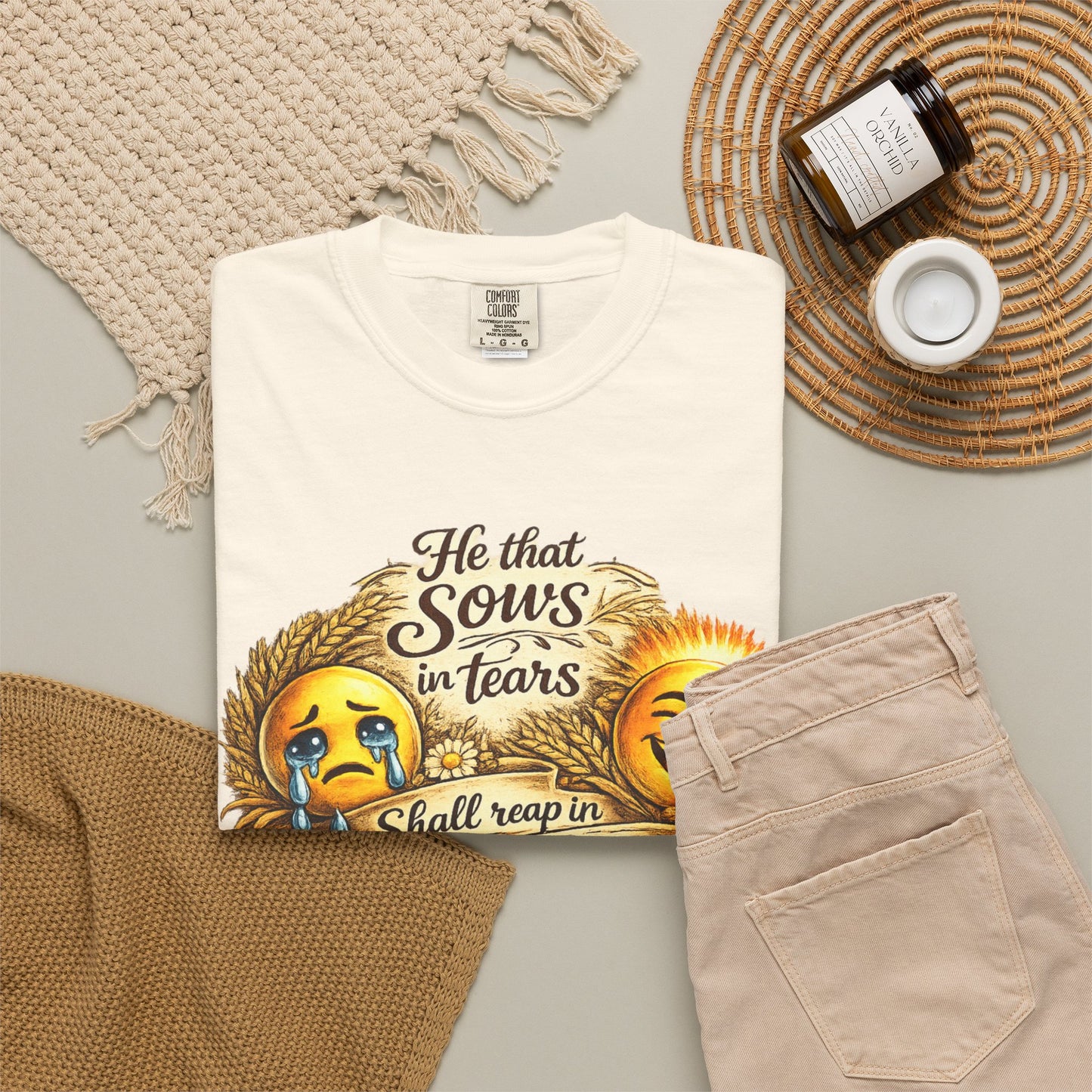 Inspirational T-Shirt — "He That Sows in Tears Shall Reap in Joy" Graphic Tee