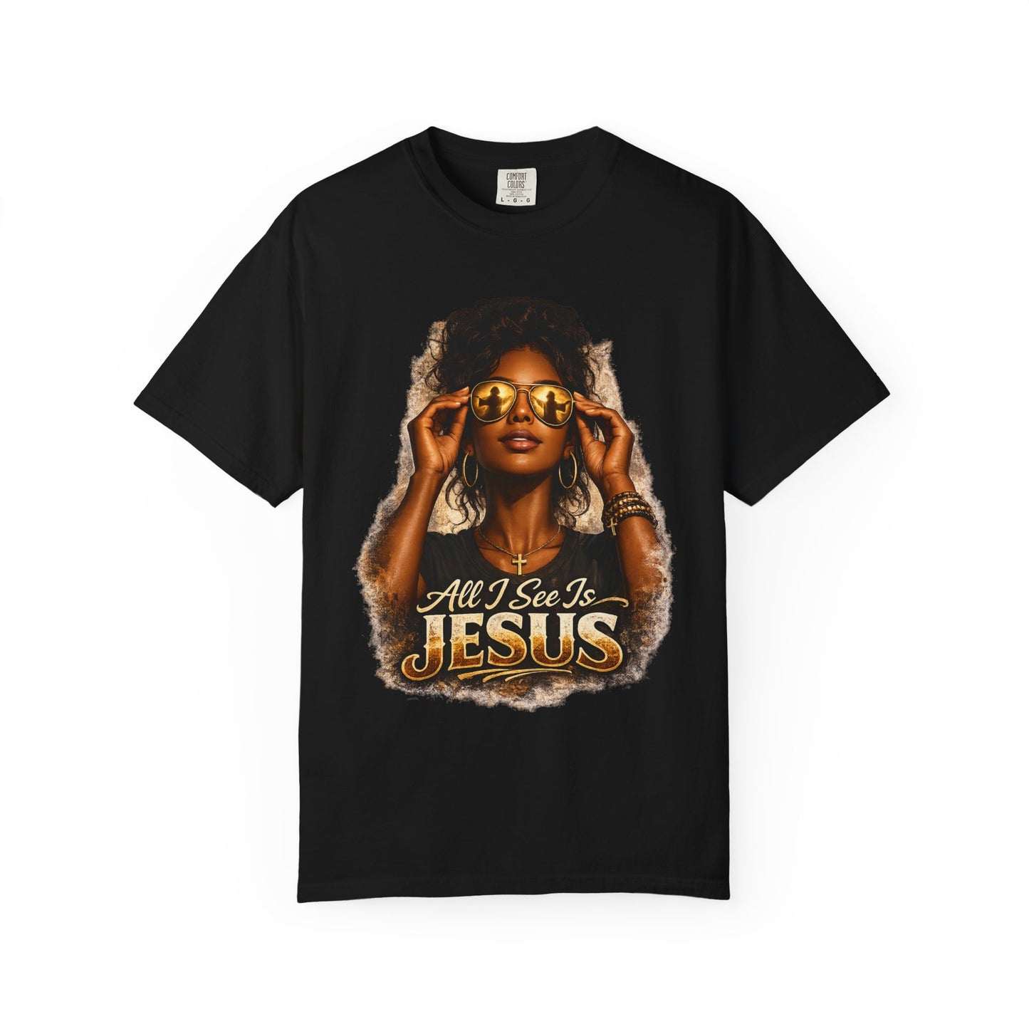 All I See Is Jesus T-Shirt — Faith Graphic Tee Black Woman