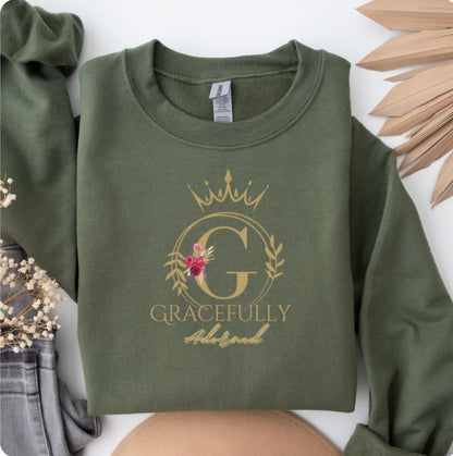 Gracefully Adorned Logo Sweatshirt – Floral Crown