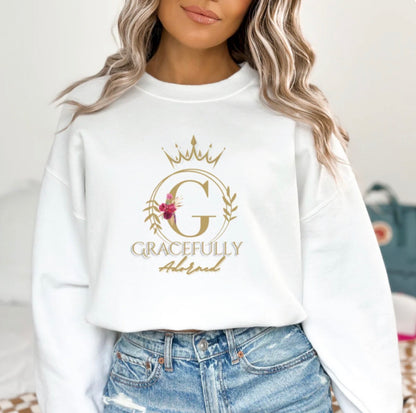 Gracefully Adorned Logo Sweatshirt – Floral Crown