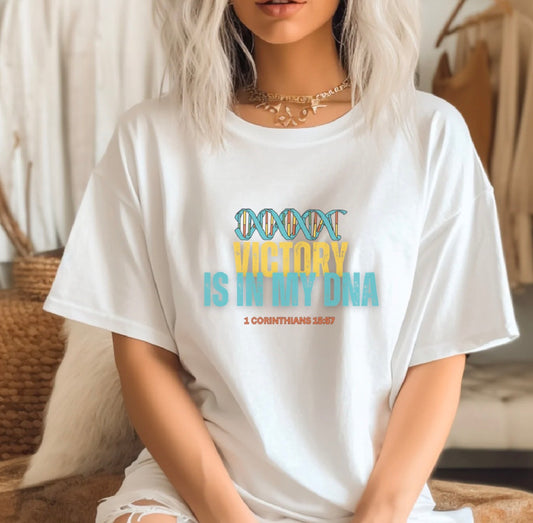 T‑Shirt — "Victory Is In My DNA" Inspirational Graphic Tee