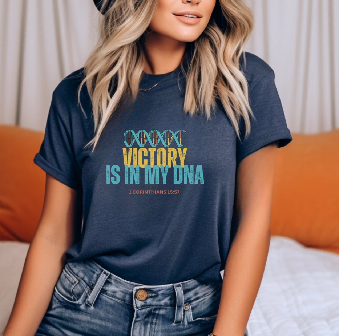 T‑Shirt — "Victory Is In My DNA" Inspirational Graphic Tee