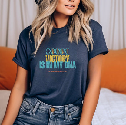 T‑Shirt — "Victory Is In My DNA" Inspirational Graphic Tee