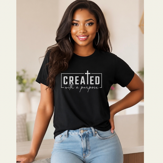 Created With a Purpose T‑Shirt — Christian Inspirational Tee