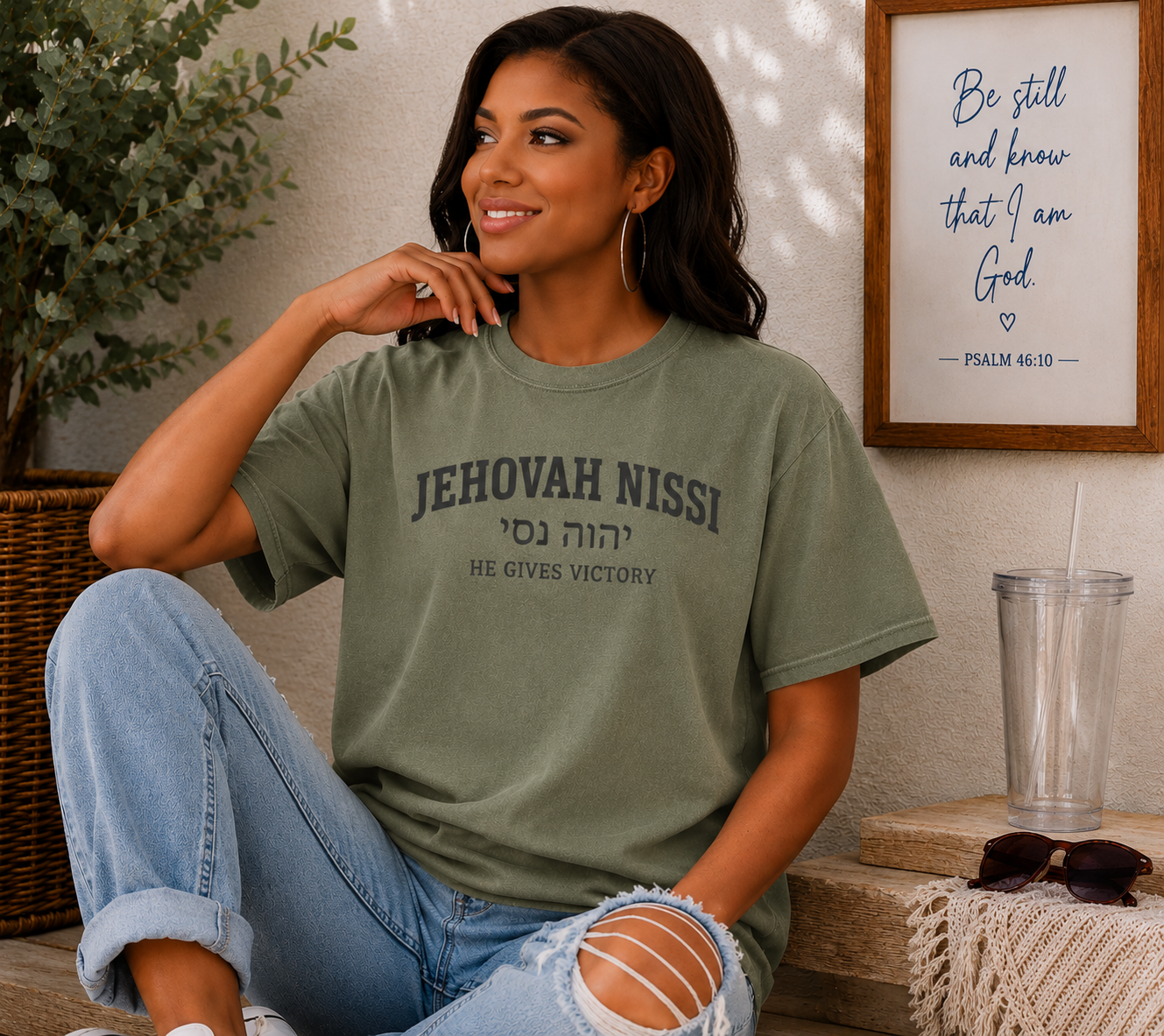 Jehovah Nissi T-Shirt — He Gives Victory Christian Tee