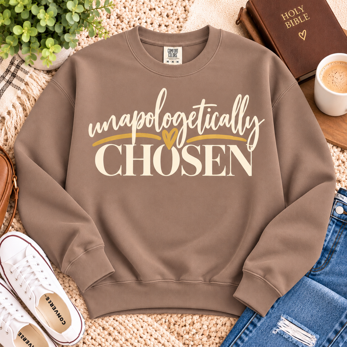 Unapologetically Chosen Inspirational Crewneck Sweatshirt