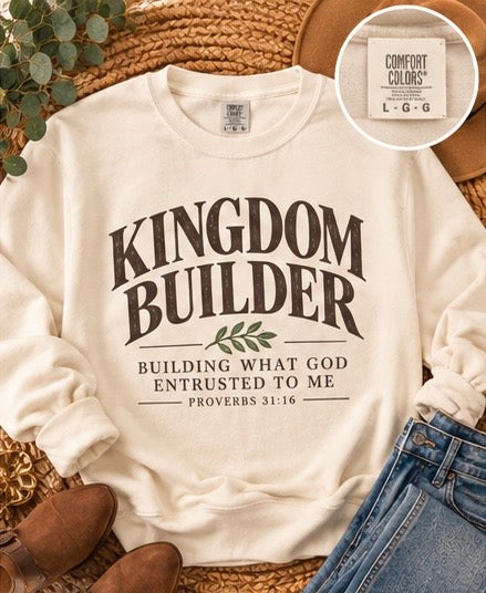 Kingdom Builder Faith-Based Crewneck Sweatshirt