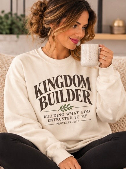 Kingdom Builder Faith-Based Crewneck Sweatshirt