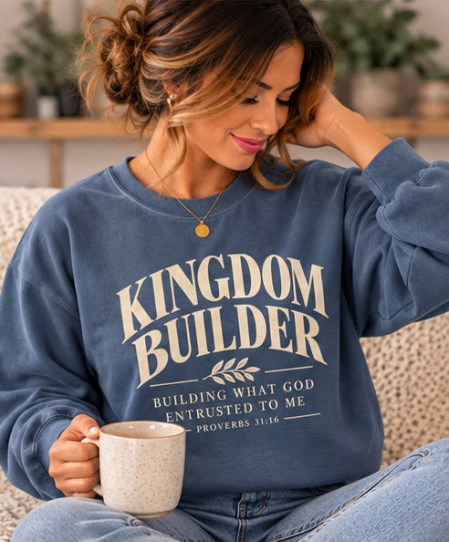 Kingdom Builder Faith-Based Crewneck Sweatshirt