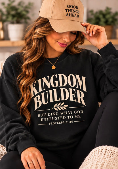 Kingdom Builder Faith-Based Crewneck Sweatshirt