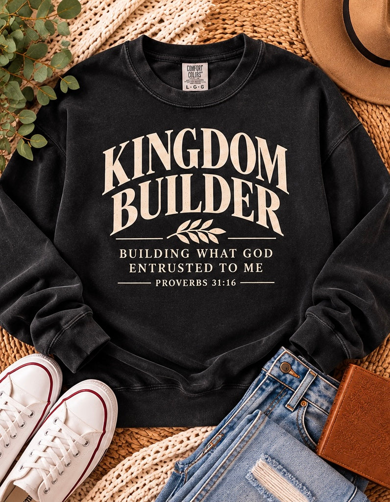 Kingdom Builder Faith-Based Crewneck Sweatshirt