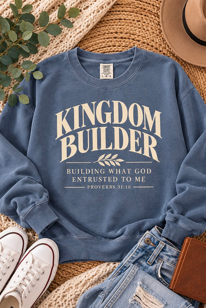 Kingdom Builder Faith-Based Crewneck Sweatshirt