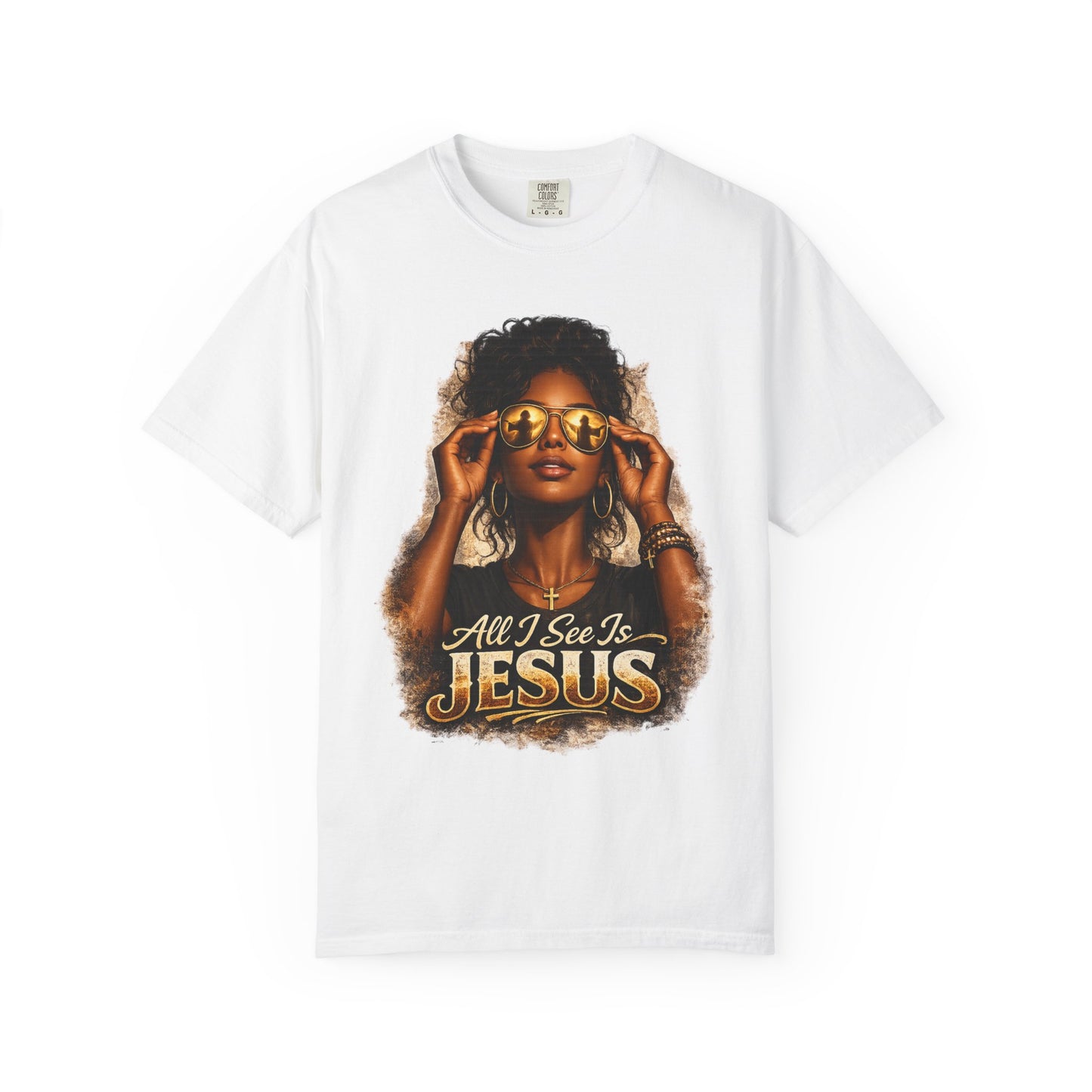 All I See Is Jesus T-Shirt — Faith Graphic Tee Black Woman