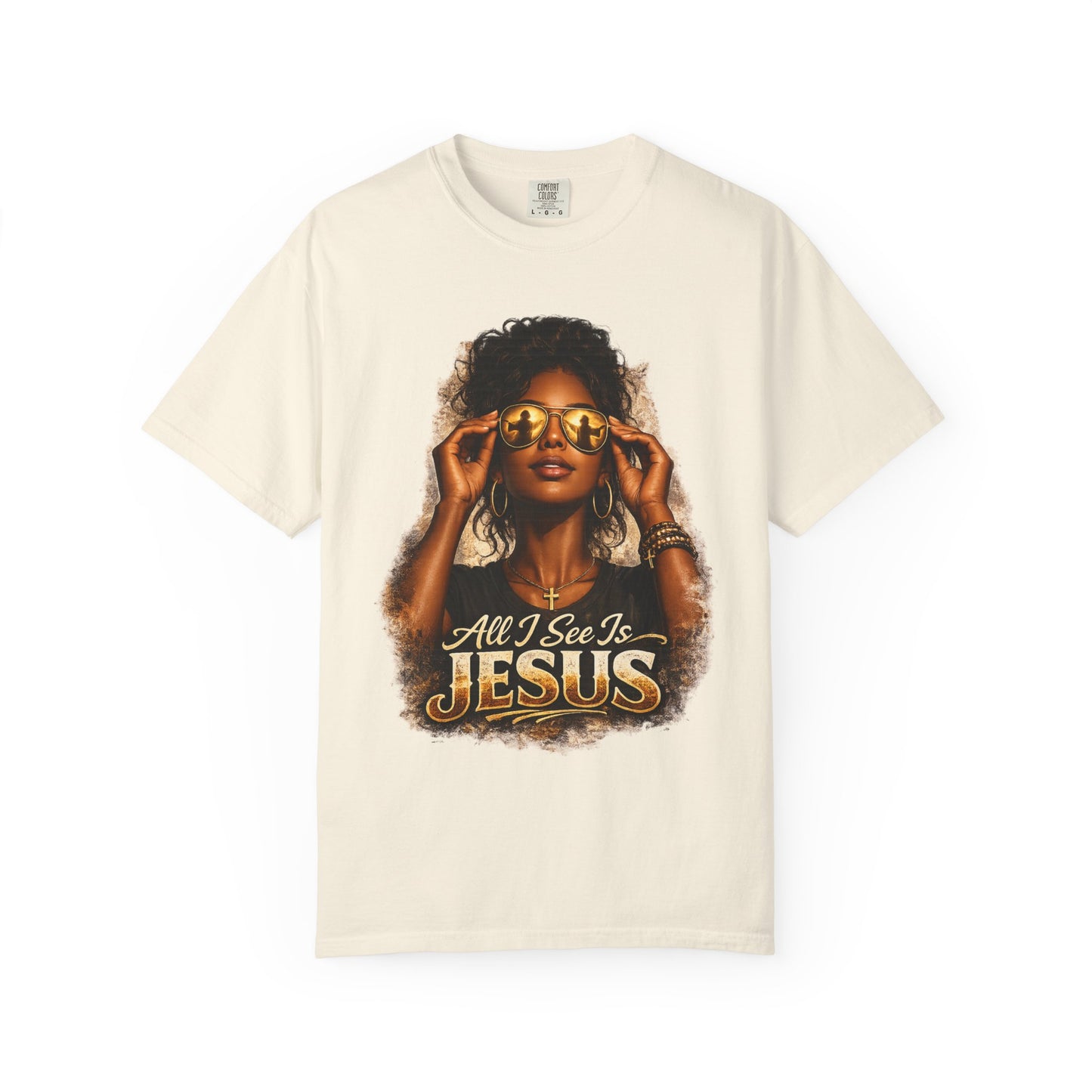 All I See Is Jesus T-Shirt — Faith Graphic Tee Black Woman