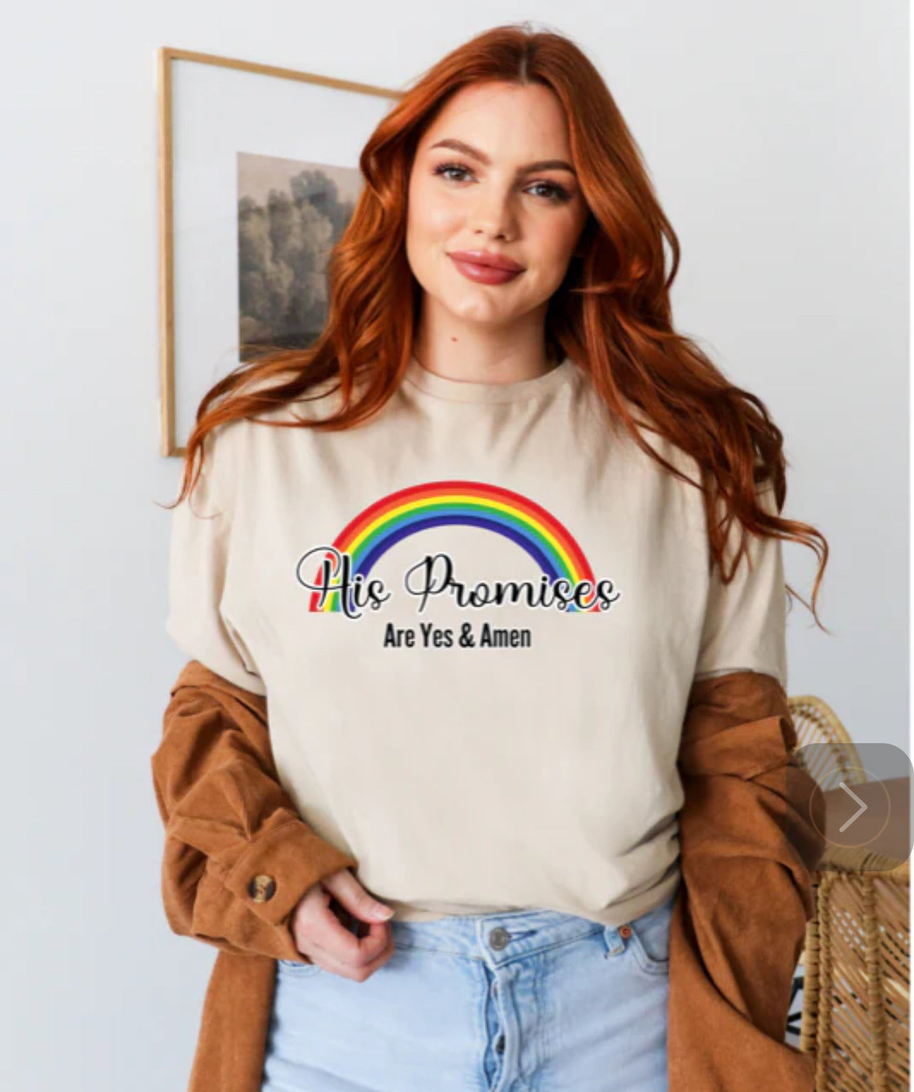 His Promises are Yes and Amen Rainbow T-Shirt